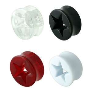  Red Resin Star Saddle Plugs   7/8 (22mm)   Sold As A Pair 
