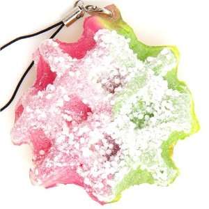    pink green waffle squishy charm with icing sugar: Toys & Games