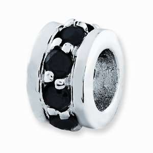  Sterling Silver Black CZ Spacer Enhancer Vishal Jewelry Jewelry
