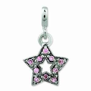  Sterling Silver Pink Cz Star Enhancer Jewelry