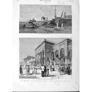  1882 TOMBS CALIPHS PALACE GEZEEREH CAIRO EGYPT PAVILION 
