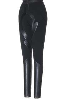 Black Faux Stretch Leather Pants AU S XL W1575  