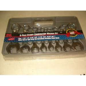  8 Piece SAE Stubby Combo Wrench Set