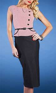 Stop Staring dress Park place pink Mad Men style New!  