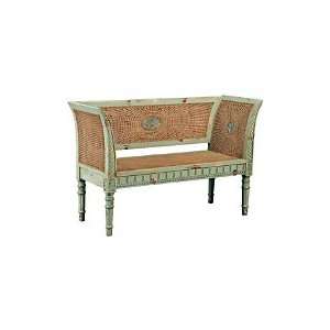  Arles Caned Settee   Green: Home & Kitchen