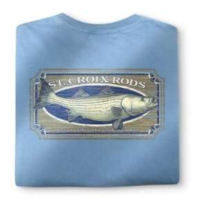  St. Croix Striped Bass T Shirt STSSSBASS M Light Blue 