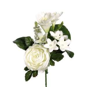  Faux 7.5 Ranunculus/Stephanotis/ Pearl Hyacinth Corsage 