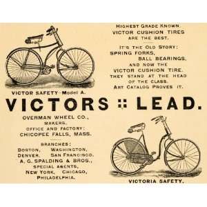   Bicycle Models Overman Wheel   Original Print Ad: Home & Kitchen