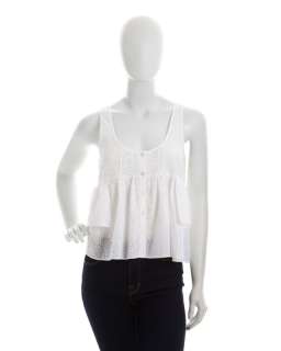 Free People Ruffled Button Front Tank  