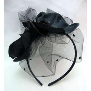  Black Orchid with Crystals and Veil Headband: Everything 