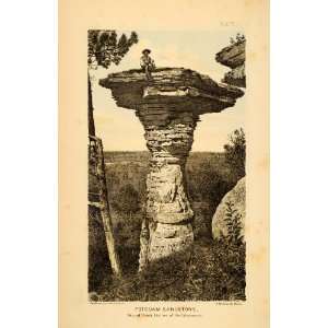  1878 Stand Rock Dalles of the Wisconsin River Engraving 