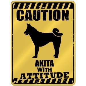   New  Caution : Akita With Attitude  Parking Sign Dog: Home & Kitchen