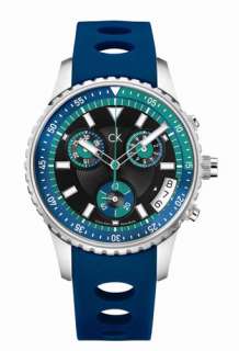 Calvin Klein Challenge Chronograph Blue Ext Silicon Mens Watch 