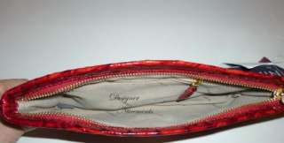 NWT BRAHMIN FLORENCE Lacquer Red Glossy Melbourne Bag CLUTCH, WRISTLET 