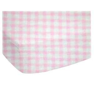   Travel Crib Light)   Organic Pink Gingham Jersey Knit   Made In USA