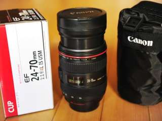 CANON ZOOMABLE ZOOM LENS 11 EF 24 70mm f2.8 COFFEE THERMOS CUP MUG 