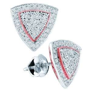   Diamond Earrings With 0.25CT Diamonds And Rose Colored Accent Frame