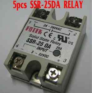 5pcs SOLID STATE RELAY SSR Temperature Controller DC AC SSR 25DA 25A 