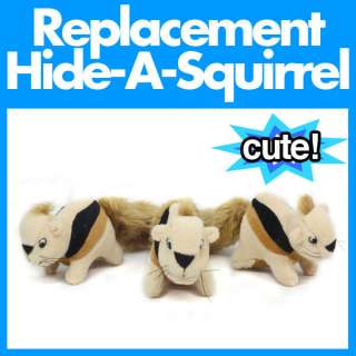 DOG PLUSH TOY SQUEAKER REPLACEMENT HIDE A SQUIRREL 3pk  