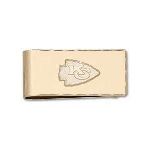 : Kansas City Chiefs 1/2 Gold Plated Logo on Gold Plated Money Clip 