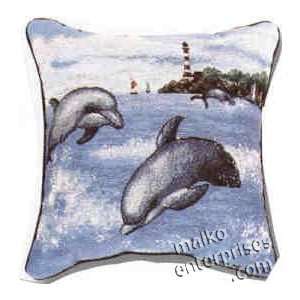  Dancing Dolphins Throw Pillow