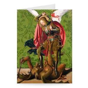  St. Michael Killing the Dragon (oil on   Greeting Card 