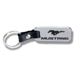  Mustang Pony Key Chain (Chrome with Leather Strap 
