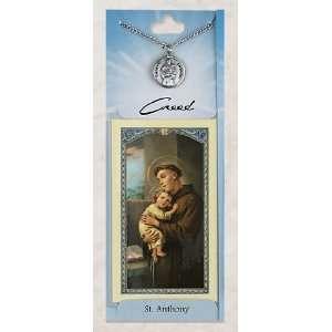  Prayer Card with Pewter Medal St. Anthony: Jewelry