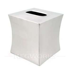  Boutique Size Tissue Box Cover   Brushed Stainless Steel 
