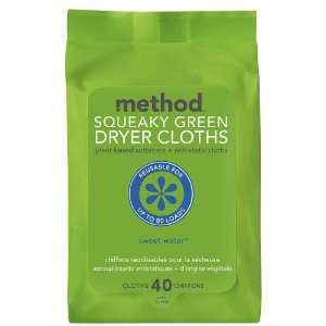  Method Squeeky Green Sweetwater Dryer Cloths   40 count 