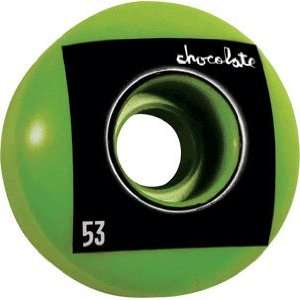  Square 53mm Green Skateboard Wheels (Set Of 4)