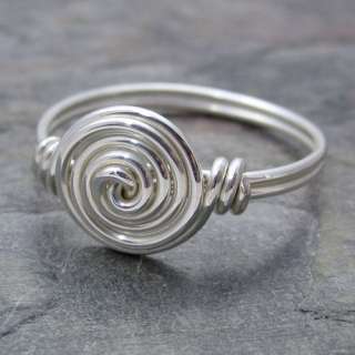 Sterling Silver Wire Wrap Spiral Ring ANY size  