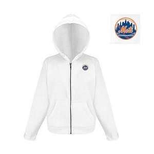  New York Mets Womens Zip Front Hoody by Antigua   White 