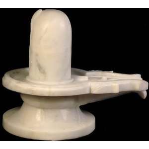  Large Shiva Linga of White Marble   White Marble Sculpture 