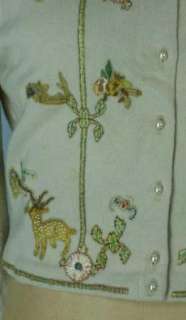 Vtg 60s Helen Bond Carruthers applique sweater  