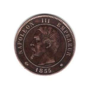  1855 MA France 10 Centimes Coin KM#771.6 
