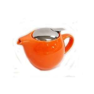  16 oz Ceramic Teapot with S/S Lid & Infuser   Orange 