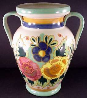 10 Handled Art Pottery Floral Vase Bella Casa Ganz EUC  