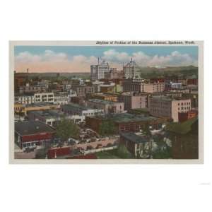 Spokane, WA   Skyline View of Downtown Giclee Poster Print, 24x32
