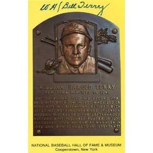  WH Bill Terry Autographed Hall of Fame Plaque Sports 