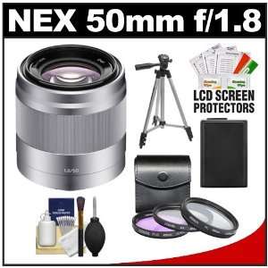 Sony Alpha NEX E Mount 50mm f/1.8 OSS Telephoto Lens with 3 UV/FLD/PL 
