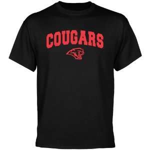  Houston Cougars Tshirt  Houston Cougars Black Mascot Arch 