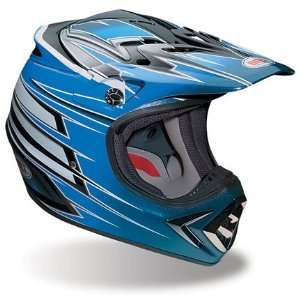  Bell Moto 8 Motocross Holeshot Blue and Silver Helmet 