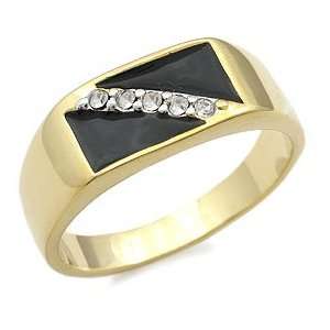    MENS RING   14K Gold Plated Men??s Simulated Onyx CZ Ring Jewelry