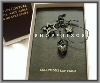   COUTURE BLACK PAVE STAR CELL PHONE LANYARD NIB 098689124513  