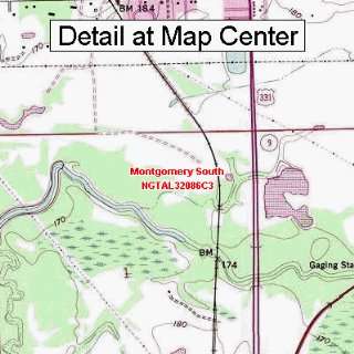USGS Topographic Quadrangle Map   Montgomery South, Alabama (Folded 