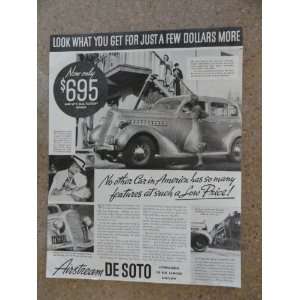 1935 Desoto, Vintage 30s full page print ad (car/woman,baby/people on 