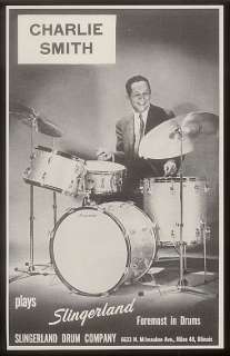1964 Charlie Smith photo Slingerland drum set print ad  