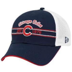  New Era Chicago Cubs Navy Blue Ole Tymes Mesh Hat: Sports 