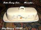 marmalade butter dish covered lid handle fruit stoneware retro out